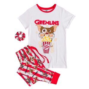 Gremlins Womens/Ladies Movie Night Gizmo Pajama Set / Red/White